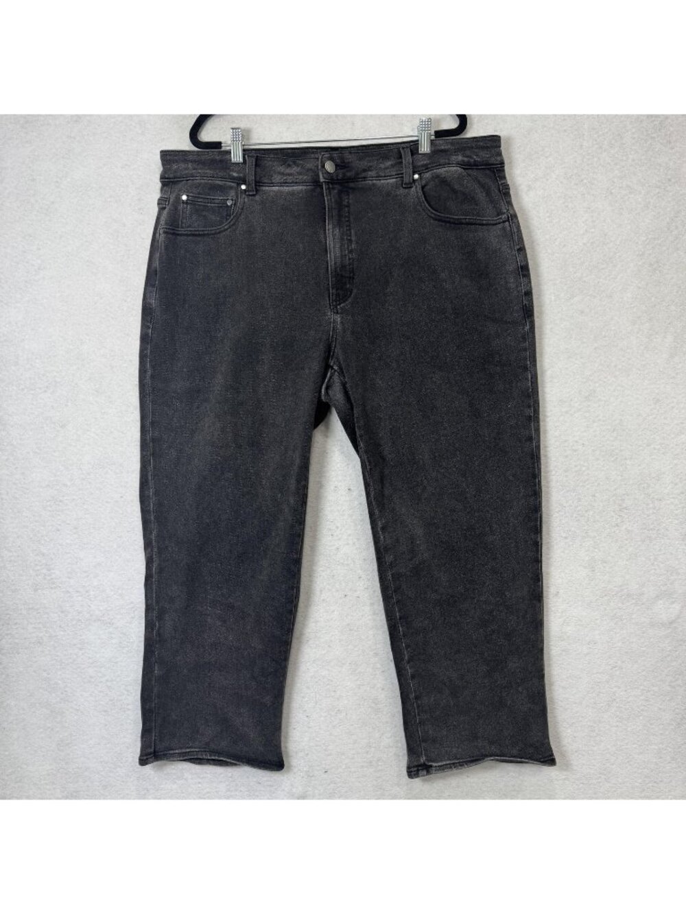 Universal Standard Jeans Womens 16 Gray Charcoal Wash High Rise Straight Denim